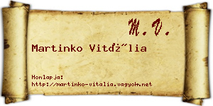 Martinko Vitália névjegykártya